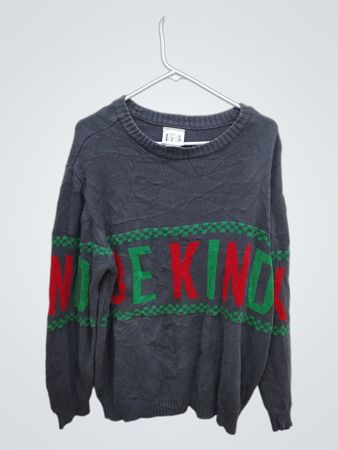 IML Gray Sweater with Green and Red Accents