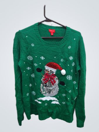 Holiday Lane Green Snowflake Sweater