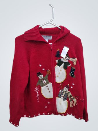 Christmas Snowman Zipper Jacket