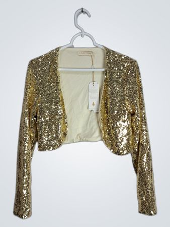 Gold Sequin Cropped Jacket
