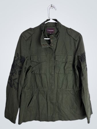Vigoss Green Embroidered Utility Jacket
