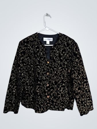 Norton McNaughton Black Gold Floral Blazer
