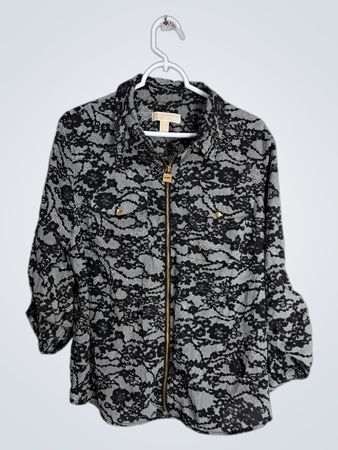 Michael Kors Black and White Lace Jacket