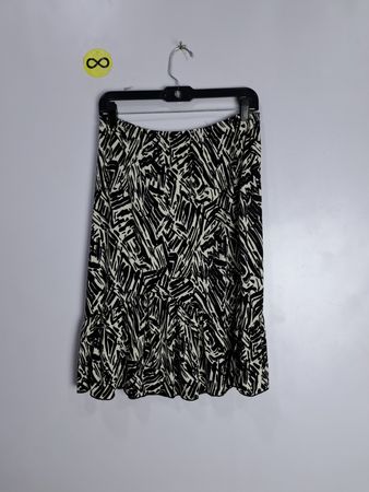 Claudia Richard Black and White Geometric Print Mini Skirt