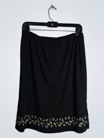 Black Floral Skirt