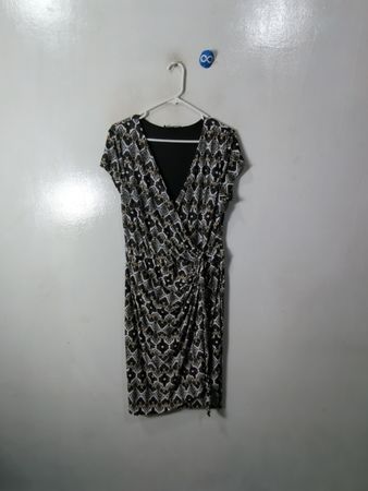 INC Short Sleeve Geometric Pattern Dress