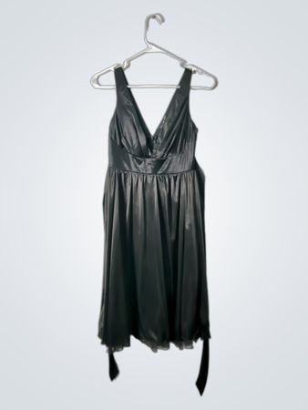 Topshop Black Satin Mini Dress