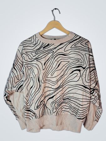 SIONI beige and black sweater