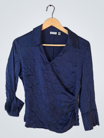 Semantics Navy Wrap Blouse
