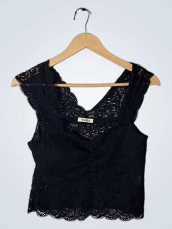 Yelate Black Lace Top