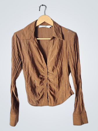 Brown Long-Sleeve Blouse