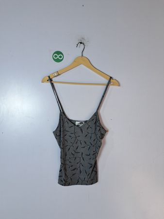 Bombshell Gray Leaf Pattern Camisole