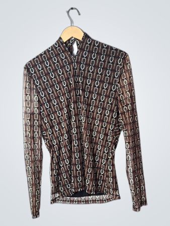 Long Sleeve Geometric Patterned Top