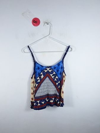 Forever 21 Blue Patterned Tank Top