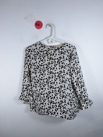 LOFT Leopard Print Long-Sleeve Blouse