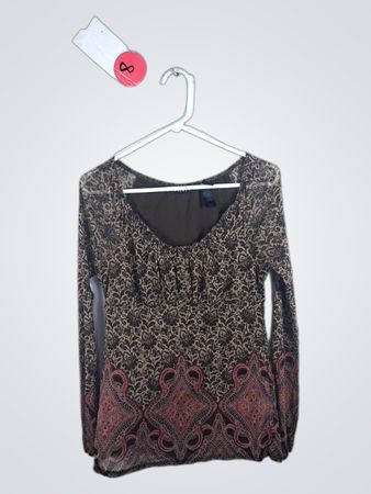 Brown Paisley Pattern Top