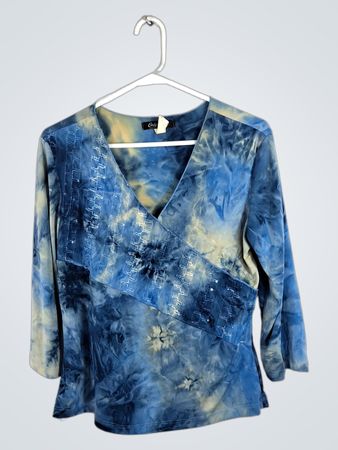 Only Nine Tie-Dye Wrap Blouse