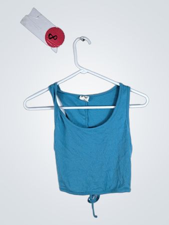 Blue Ribbed Tank Top