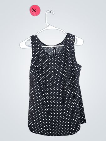 Ann Taylor Black Polka Dot Sleeveless Blouse