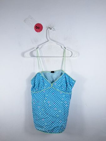 Blue Patterned Tank Top