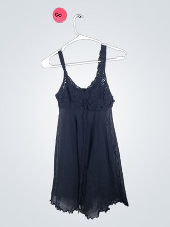 Black Lace Trim Chemise