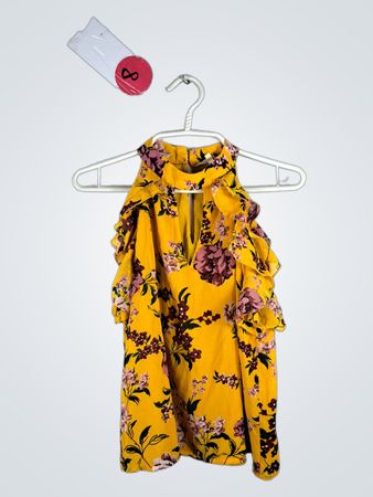 Yellow Floral Ruffled Jumpsuit