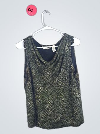 French Laundry Green Patterned Sleeveless Top