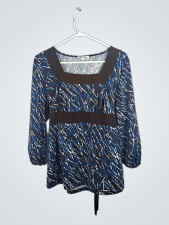 Carol Rose Blue Patterned Top