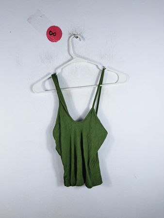 Green Ribbed Tank Top