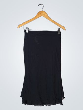 Unbranded Black Ruffled Chiffon Skirt