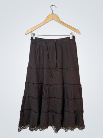 Brown Tiered Skirt