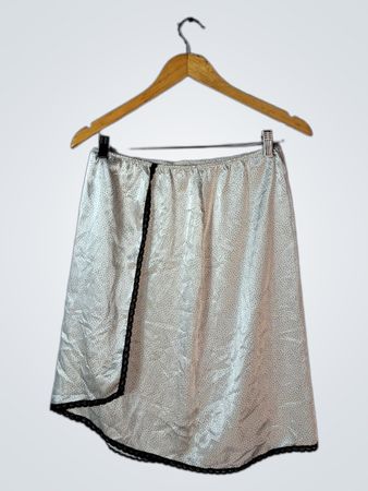 White Polka Dot Skirt with Black Trim