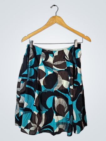 New York & Company Blue and Black Floral Skirt