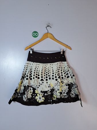 Black and White Floral Skirt