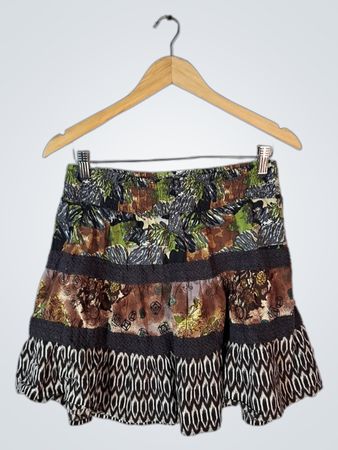 Fire Los Angeles Printed Silk Mini Skirt