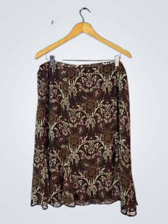 Brown Floral Skirt