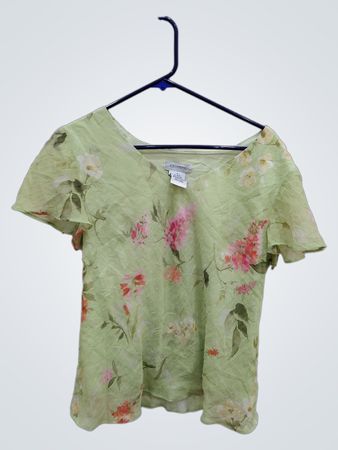 Green Floral Blouse