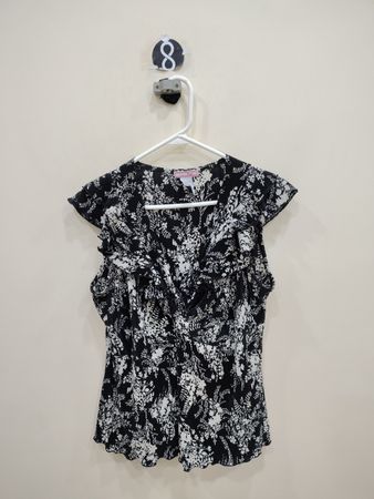 Voli Floral Black and White Top