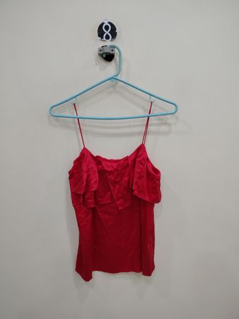 Rebecca Taylor Red Ruffled Top