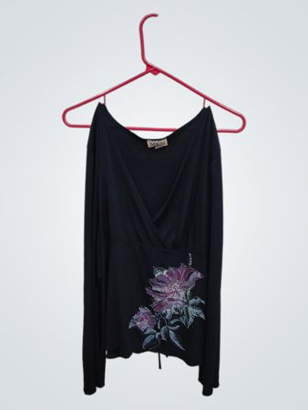 MKM Black Floral Blouse