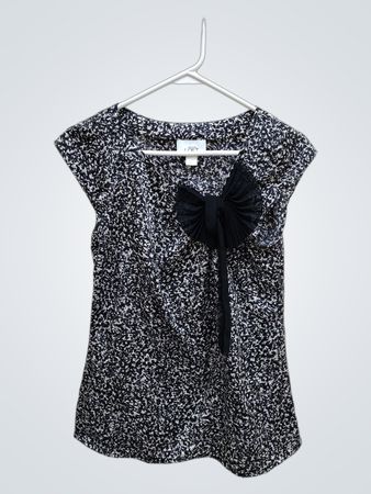 LOFT Sleeveless Spotted Blouse with Bow