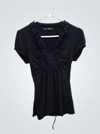 Black Ruffled Top