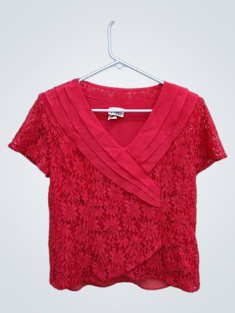FABI Red Lace Top