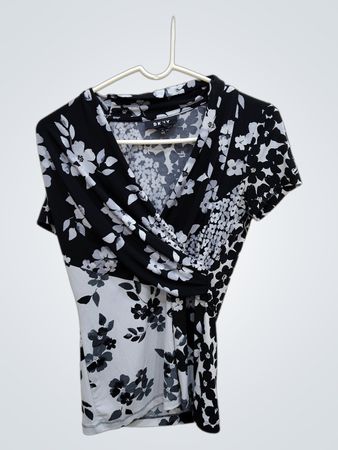 DKNY Floral Asymmetrical Top