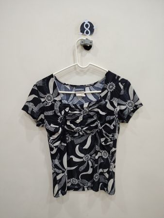 Baranda Black and White Floral Top