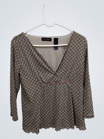 Liz Claiborne Geometric Print Wrap Blouse