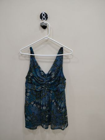 Blue Floral Tank Top