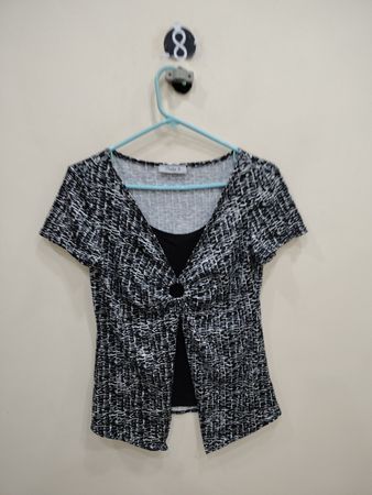 Only 9 Black and White Top