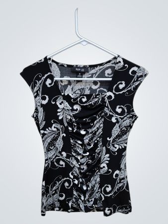 Style & Co. Black and White Floral Top