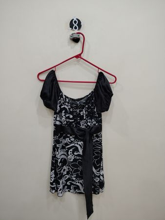 PINKO Black and White Floral Dress